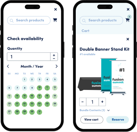 Calendar and Shop app on Mobile Phones